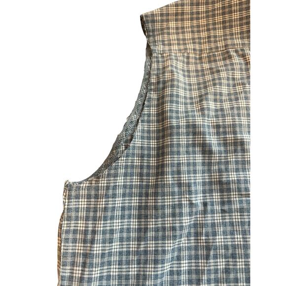 Run N Gun American Fishing Tackle Co Sleeveless Plaid Button Down Shirt Size XXL - Picture 4 of 7